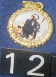 12 SAN BENITO DA UCEIRA MEDALLA METAL DORADO 2CMS